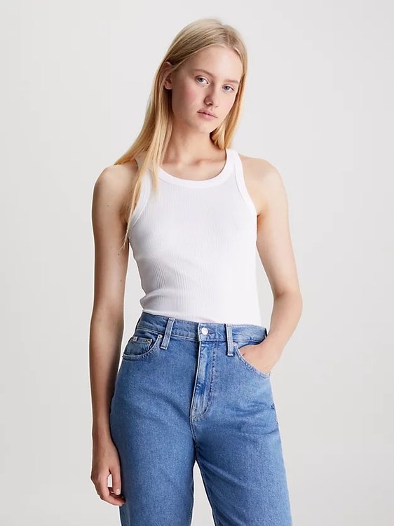 Calvin Klein Jeans – Variegated top, Bílá barva