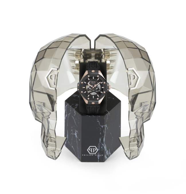 Luxusní $KELETON ROYAL hodinky, Černá, Růžové zlato barva, UNI