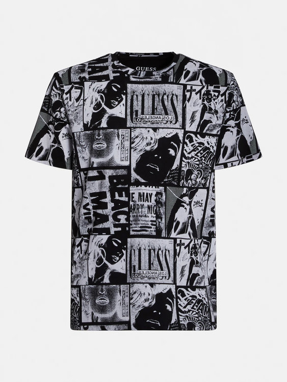 Guess – Print tričko, Černá barva 1