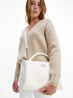 Calvin Klein Jeans – Re-lock tote kabelka, Bílá barva 1