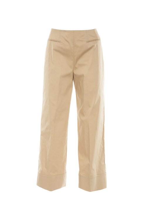 Módní Eliona kalhoty, Béžová barva, 2022