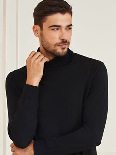 Luxusní Merino Essential svetr, Černá barva, M, L, XL