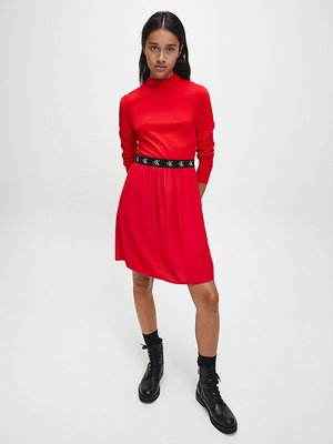 Calvin Klein Jeans – Logo šaty, Černá, Červená barva