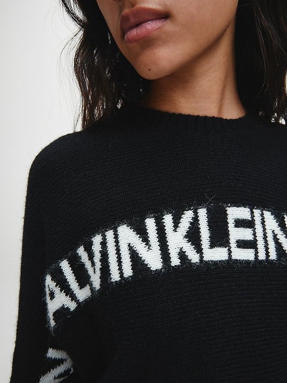 Luxusní Logo Svetr, Bílá, Černá barva, XS, S, M, L