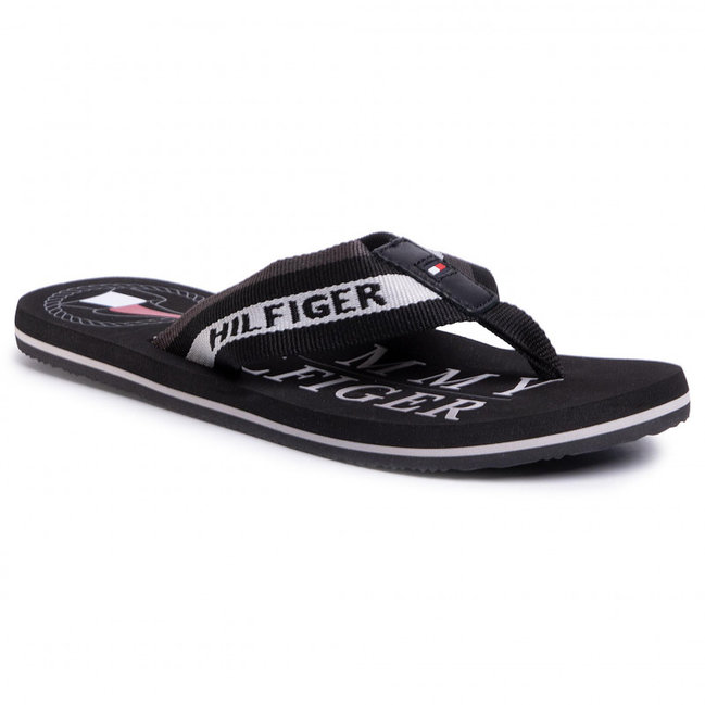 Tommy Hilfiger – Maritime žabky, Černá barva