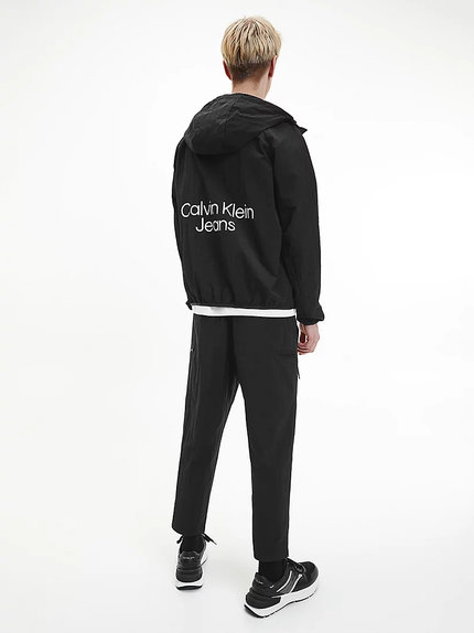 Stacked logo větrová bunda Černá barva Muži