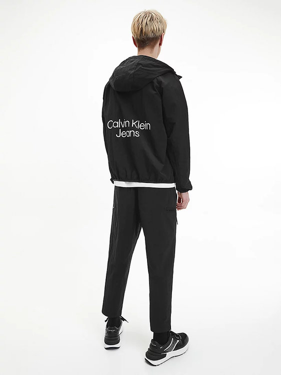 Stacked logo větrová bunda Černá barva Muži