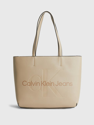 Calvin Klein Jeans – Sculpted Shopper kabelka, Béžová barva