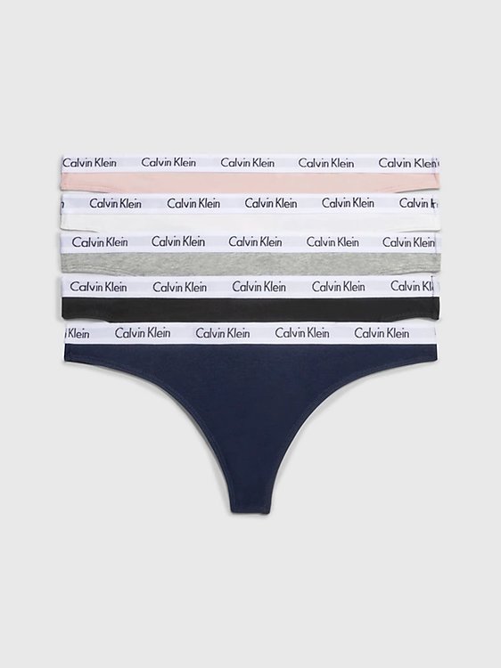 Calvin Klein Underwear – Carousel tanga 5ks, Černá, Modrá, Šedá barva