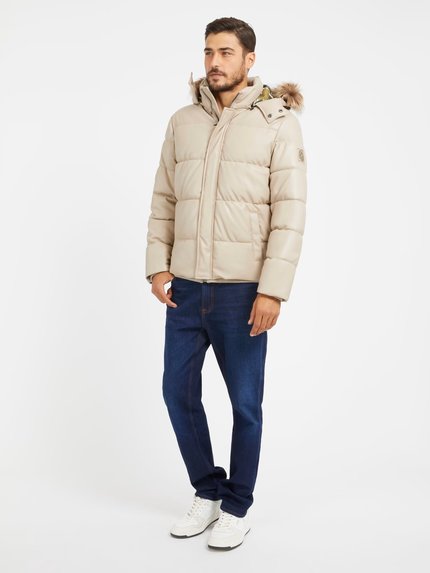 Módní Stretch Puffa bunda, Béžová barva, 2023