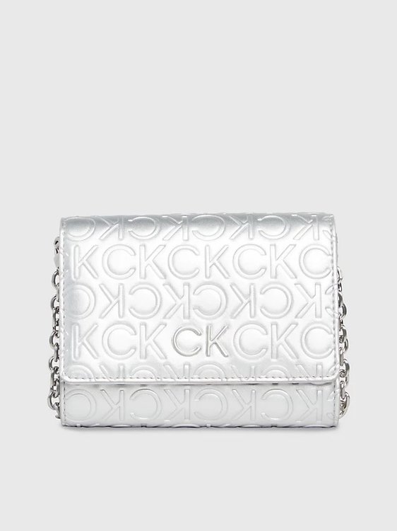 Calvin Klein Jeans – Re-Lock Trifold peněženka, Stříbrná barva