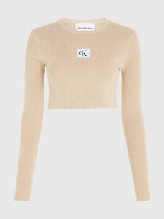 Variegated svetr Béžová barva Ženy