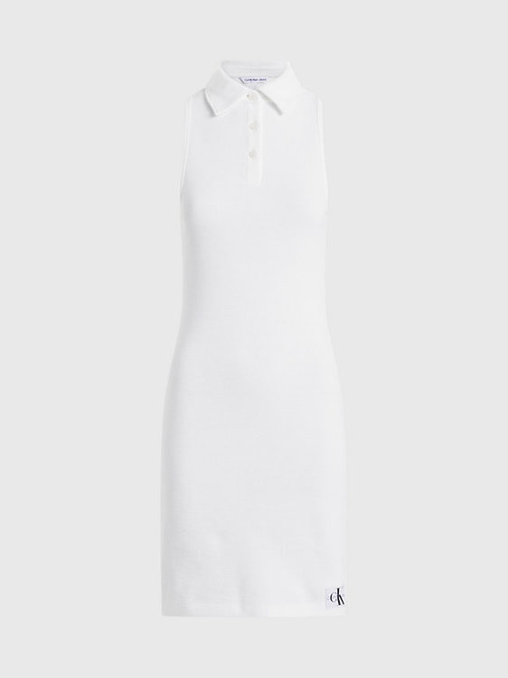 Waffle Polo šaty Bílá barva Ženy