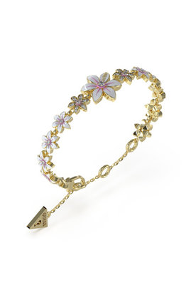 GUESS – White Lotus náramek, Zlatá barva