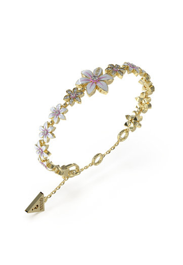 GUESS – White Lotus náramek, Zlatá barva