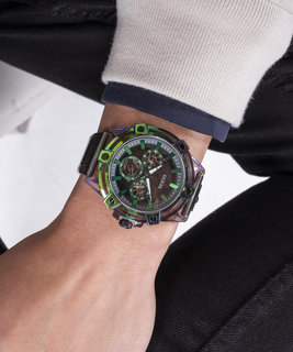 GUESS – King hodinky, Černá, Iridiscentní barva 1