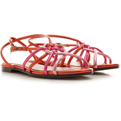 Luxusní Sandály, Červená, Oranžová barva, 37, 38