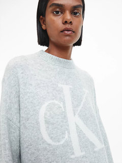 Fluffy yarn svetr Šedá barva Ženy