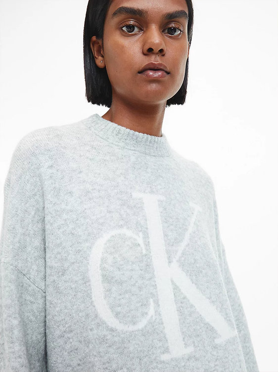 Fluffy yarn svetr Šedá barva Ženy