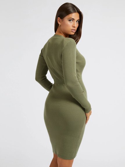 Alexandra šaty – Guess, Khaki barva Ženy