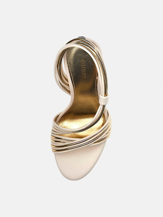 Luxusní Faize sandály, Krémová, Zlatá barva