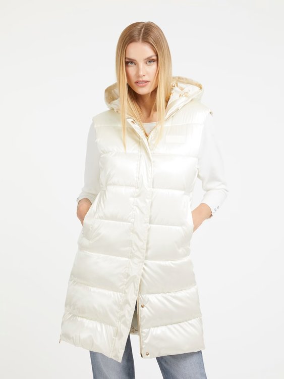 Noemi Padded vesta – GUESS, Bílá barva Ženy