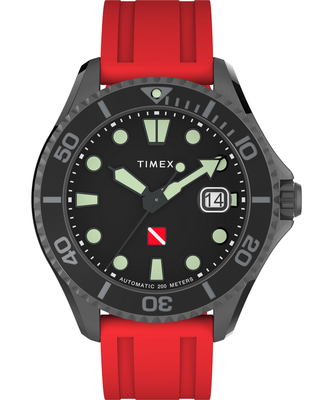 TIMEX – Deep Water Tiburon hodinky, Černá, Červená barva