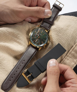 Luxusní Spec hodinky, Černá, Hnědá, Zlatá barva