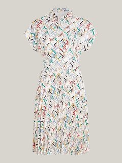 TH Monogram šaty Krémová, Multi barva Ženy