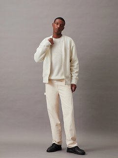 Luxusní Monologo Applique Knit mikina, Krémová barva, XS, S, M, L, XL, XXL