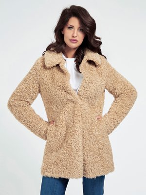 Guess – Marina Teddy kabát, Béžová barva