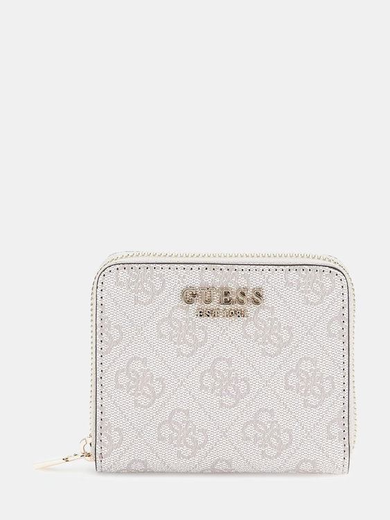 GUESS – Laurel 4g Logo malá peněženka, Bílá, Multi barva