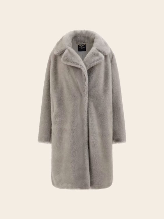 Marciano – Bianca Faux Fur kabát, Šedá barva 1