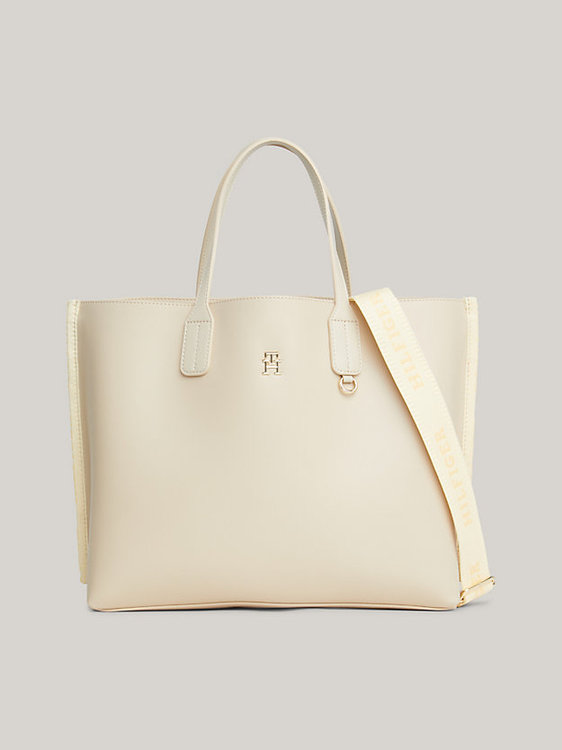 Tommy Hilfiger – Iconic Tommy kabelka, Béžová, Krémová barva