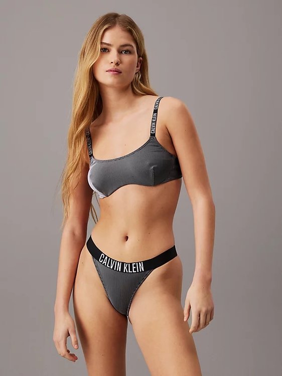 Calvin Klein Swimwear – Intense Power plavky, Černá, Šedá barva