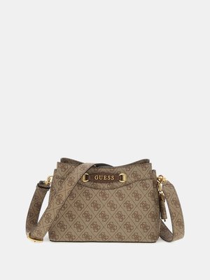 GUESS – Emera Logo crossbody, Béžová, Hnědá barva