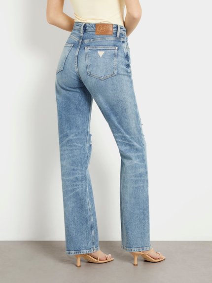 Módní 80S Straight Jeans, Modrá barva, 2024