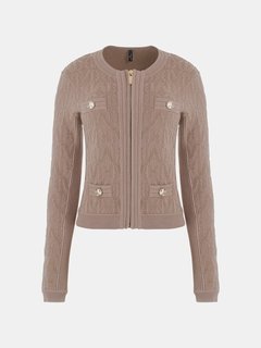 Hermione Chenille svetr na zip Hnědá barva Ženy