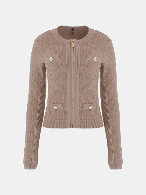 Hermione Chenille svetr na zip Hnědá barva Ženy