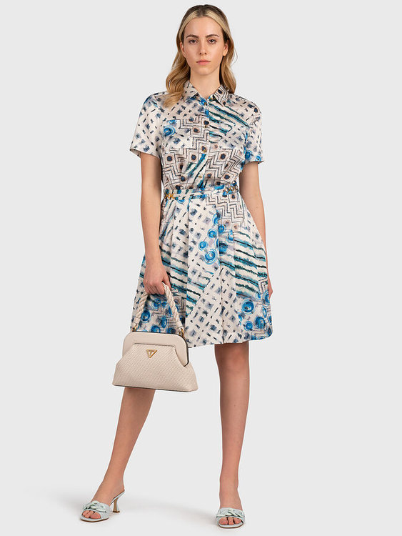 Beach batik šaty Bílá, Modrá barva Ženy