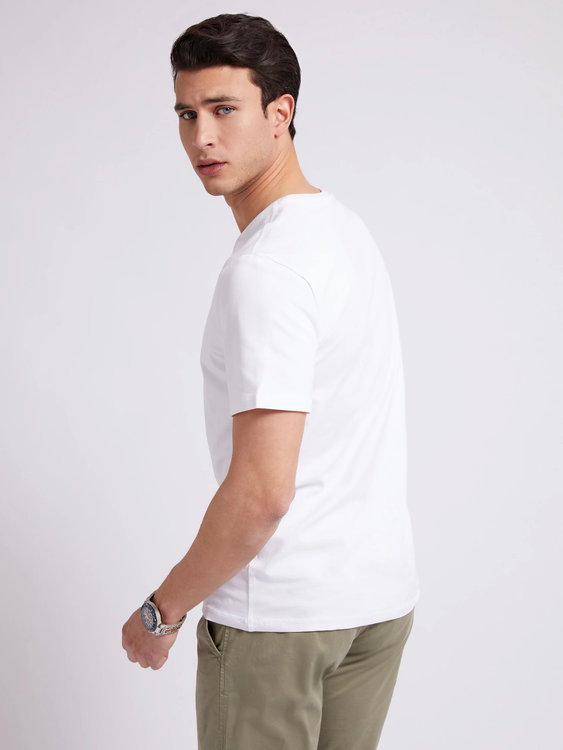 Blurry triko – Guess, Bílá barva Muži