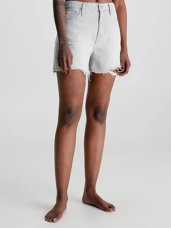 Calvin Klein Jeans – Mom kraťasy, Šedá barva