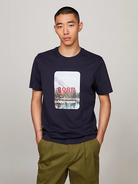 Landscape Graphic triko – Tommy Hilfiger, Černá barva Muži