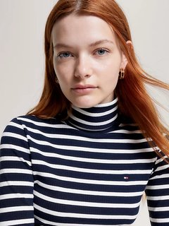 Luxusní Slim Rib Roll svetr, Černá barva, XS/R, S/R, M/R