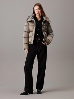 Luxusní Shiny Monologo bunda, Hnědá barva, XS, S, M, L