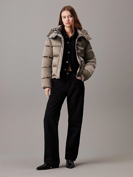 Luxusní Shiny Monologo bunda, Hnědá barva, XS, S, M, L