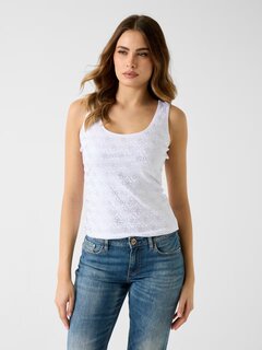 Luxusní 4G allover tílko, Bílá barva, XS, S, M, L