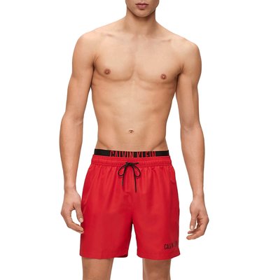 Plavky – Calvin Klein Swimwear, Červená barva Muži