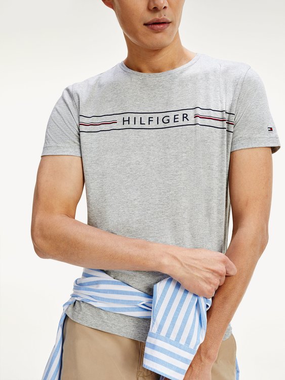 Tommy Hilfiger – TH Logo Triko, Šedá barva