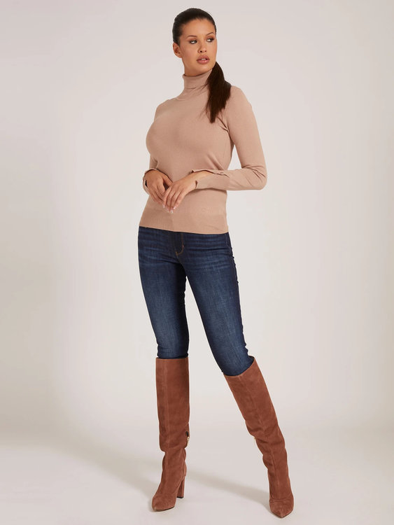 Rolákový svetr Béžová barva Ženy